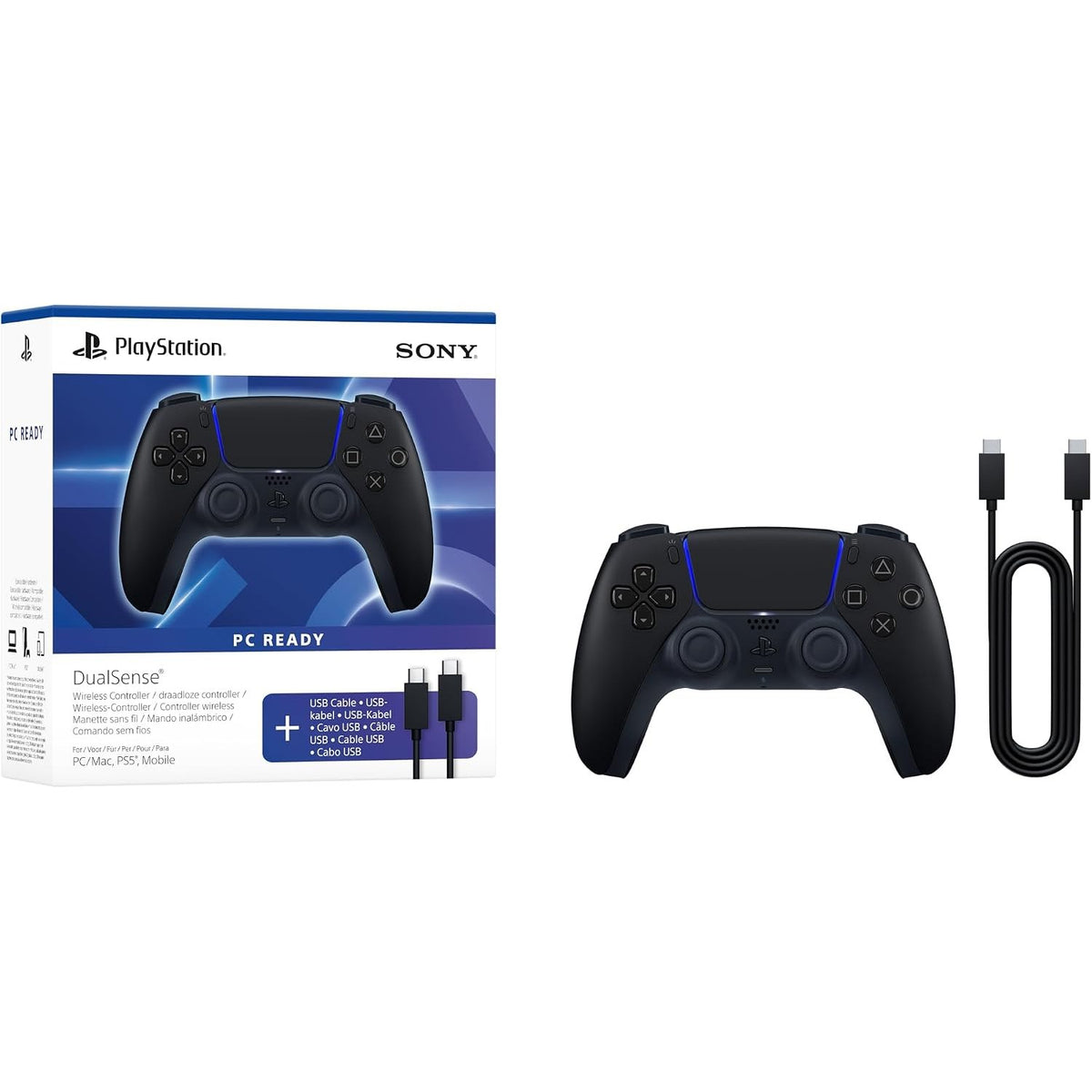 Playstation 5 Dualsense Wireless Controller - Midnight Black + USB Cable Sony PlayStation 5/ PC